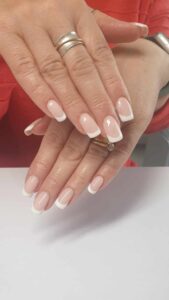 wedding nails - image of classic French manicure for a timeless  bridal look